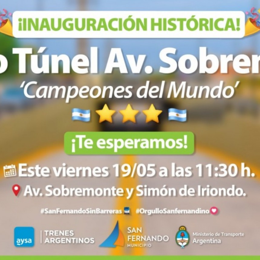 San Fernando Inaugurará Este Viernes El Túnel De La Avenida Sobremonte