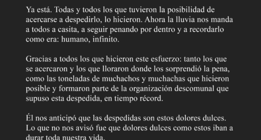 Termin&oacute; El Velatorio Del Indio Solari: Cientos De Miles Despidieron Al &Iacute;dolo En Avellaneda